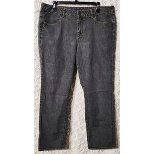Talbots Jeans Womens 36x28 Grey Black Wash Boot‎ Cut No Holes Classic Basics